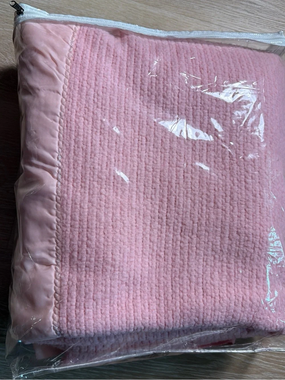 Vintage 70s Penneys Fashion Manor Pino Waffle Weave Thermal Blanket Throw Granny